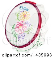 Poster, Art Print Of Cloth Embroidered With Flowers