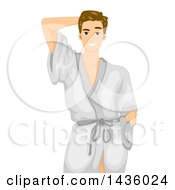 Poster, Art Print Of Handsome White Male Model Posing In A Bath Robe