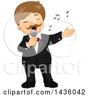 Poster, Art Print Of Male Singer Performing In A Tuxedo