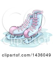 Poster, Art Print Of Sketched Pair Of Ice Skates