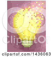 Poster, Art Print Of Pixel Mosaic Of A Light Bulb