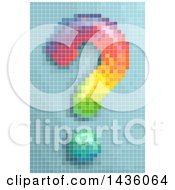 Pixel Mosaic Of A Colorful Question Mark
