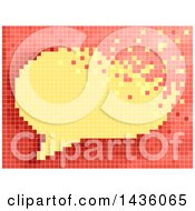 Clipart Of A Pixel Mosaic Of A Speech Bubble Royalty Free Vector Illustration