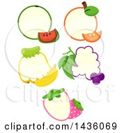 Clipart Of Fruit Label Frames Royalty Free Vector Illustration