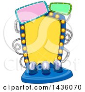 Clipart Of A Yellow Board With Lights And Signs Royalty Free Vector Illustration