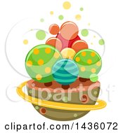 Clipart Of A Colating Island With Circle Trees Royalty Free Vector Illustration