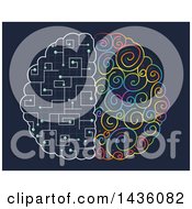 Poster, Art Print Of Brain With Colorful And Circuit Hemispheres