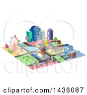 Poster, Art Print Of Colorful Mini City Made Of Blocks