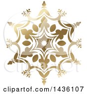 Poster, Art Print Of Beautiful Gradient Golden Snowflake