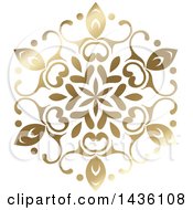 Poster, Art Print Of Beautiful Gradient Golden Snowflake