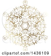 Poster, Art Print Of Beautiful Gradient Golden Snowflake