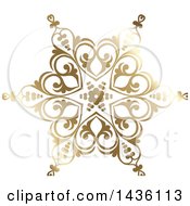 Clipart Of A Beautiful Gradient Golden Snowflake Royalty Free Vector Illustration