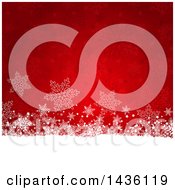 Poster, Art Print Of Red And White Background Of Stars And Snowflakes
