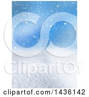 Poster, Art Print Of 3d Winter Landscape Of Snow Covered Hills And Blue Sky