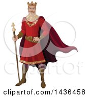 Poster, Art Print Of Caucasian Male King In A Red Robe