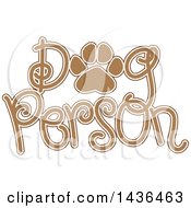 Tan And White Paw Print In The Words Dog Person