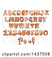 Poster, Art Print Of Christmas Gingerbread Cookie Capital Letters And Numbers