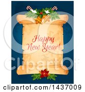 Clipart Of A Happy New Year Greeting Design Royalty Free Vector Illustration by Vector Tradition SM