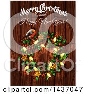 Poster, Art Print Of Merry Christmas And Happy New Year Greeting Design