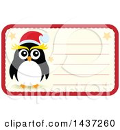 Christmas Penguin Tag Or Label With Text Space