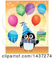 Poster, Art Print Of Party Penguin Holding A Gift