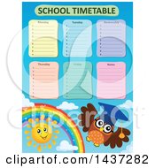 Poster, Art Print Of Professor Owl With A School Timetable