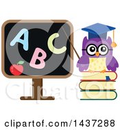 Poster, Art Print Of Professor Owl Pointing To An Abc Black Board