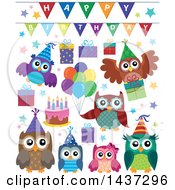 Poster, Art Print Of Party Owls