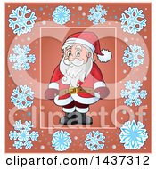 Poster, Art Print Of Santa Inside A Snowflake Frame