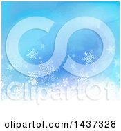 Clipart Of A Watercolor Christmas Background With Winter Snowflakes Royalty Free Vector Illustration