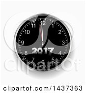 Poster, Art Print Of 3d New Year 2017 Count Down Wall Clock On A Shaded Background