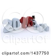 Poster, Art Print Of 3d Snowman Getting Ready To Remove 16 And To Make New Year 2017 Over White