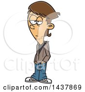 Clipart Of A Cartoon White Teenage Guy Royalty Free Vector Illustration