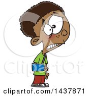 Cartoon Black Boy Wearing A Sling On His Arm