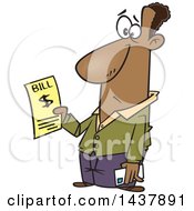 Poster, Art Print Of Cartoon Black Man Holding A Bill