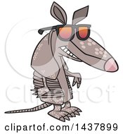 Clipart Of A Cartoon Armadillo Wearing Sunglasses Royalty Free Vector Illustration by toonaday