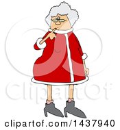 Clipart Of A Cartoon Christmas Mrs Claus Royalty Free Vector Illustration