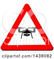 Silhouetted Drone In A Triangular Sign