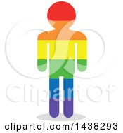 Clipart Of A Silhouette Of A Rainbow LGBT Man Royalty Free Vector Illustration