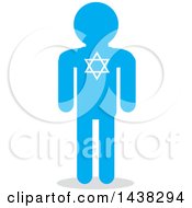 Poster, Art Print Of Silhouette Of A Blue Jewish Israeli Man