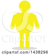 Clipart Of A Silhouette Of A Yellow Obese Man Royalty Free Vector Illustration