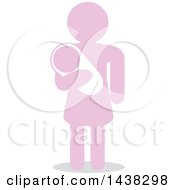 Clipart Of A Silhouette Of A Pink Woman And Baby Royalty Free Vector Illustration by David Rey