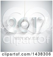 Poster, Art Print Of Happy New Year 2017 Greeting Over Gray With Flares And Sparkles