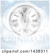 Poster, Art Print Of New Year Count Down Clock With Waves Stars And Snowflakes