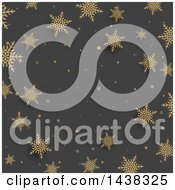 Poster, Art Print Of Gray Christmas Background With Gold Snowflakes