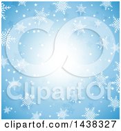 Poster, Art Print Of Blue Christmas Background With Snowflakes