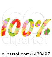 Clipart Of A 100 Percent Design With Fruit Royalty Free Vector Illustration
