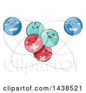 Poster, Art Print Of Scientific Atomic Model Featuring Positive Negative And Neutral Particles