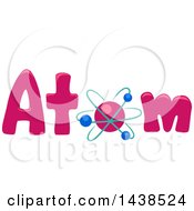 The Word Atom With An Atomic Model Replacing The Letter O