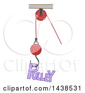 Poster, Art Print Of The Word Pulley Attached To A Hook Moved By A Cord